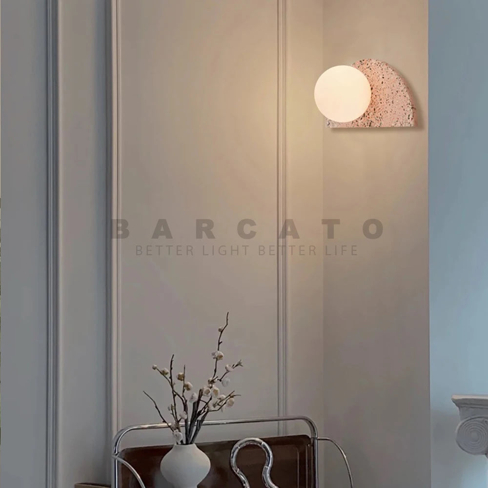 applique led terrazzo japonais rétro nordique pour homestay - vue 5 sur 10