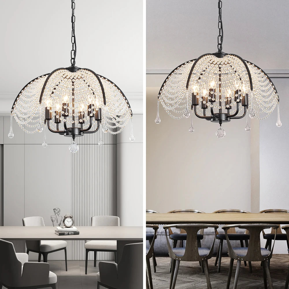 lustre moderne en cristal pour décoration intérieure élégante et lumineuse - vue 4 sur 8