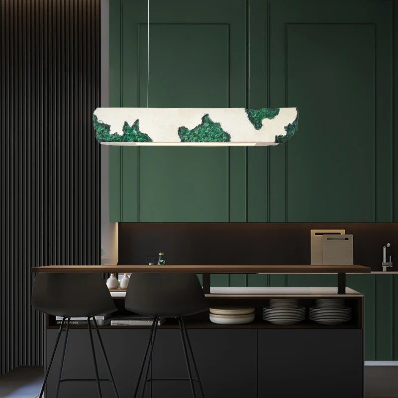 Minimalist nordic wabi-sabi LED chandelier for restaurant bar - vue 3 sur 15