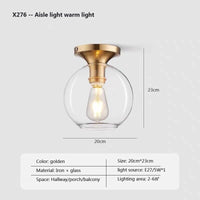 Plafonnier LED en verre transparent moderne