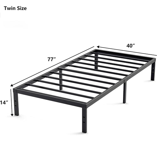 Metal Bed Frame – Heavy Duty Mattress Foundation with Anti-slip Steel Slat Support, Durable Platform Base with Underbed Storage - vue 13 sur 12