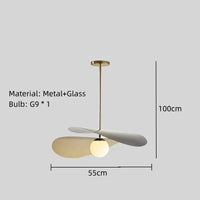 suspension moderne en métal et verre design artistique
