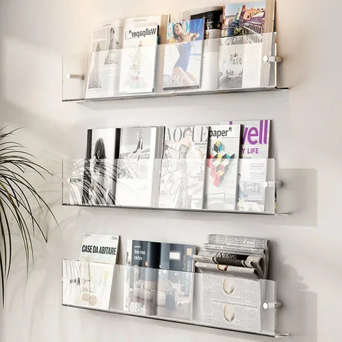 support mural en acrylique transparent pour magazines et livres - vue 8 sur 10