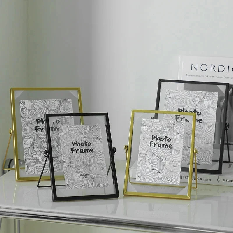 cadre photo en verre flottant avec fleurs pressées décoratif - vue 3 sur 8