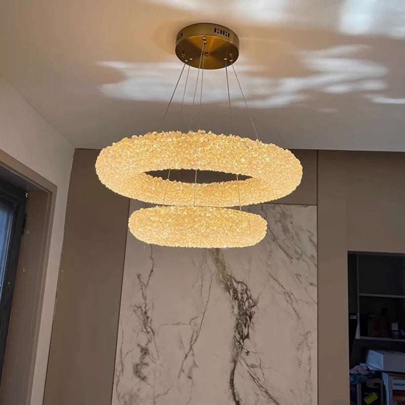 lustre en cristal k9 design élégant pour éclairage moderne - vue 4 sur 13