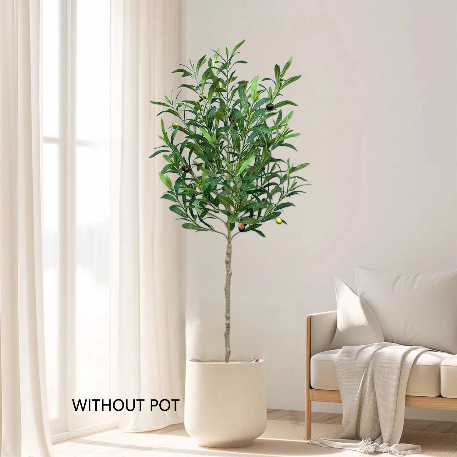 Realistic artificial olive branch for interior decoration - vue 5 sur 9