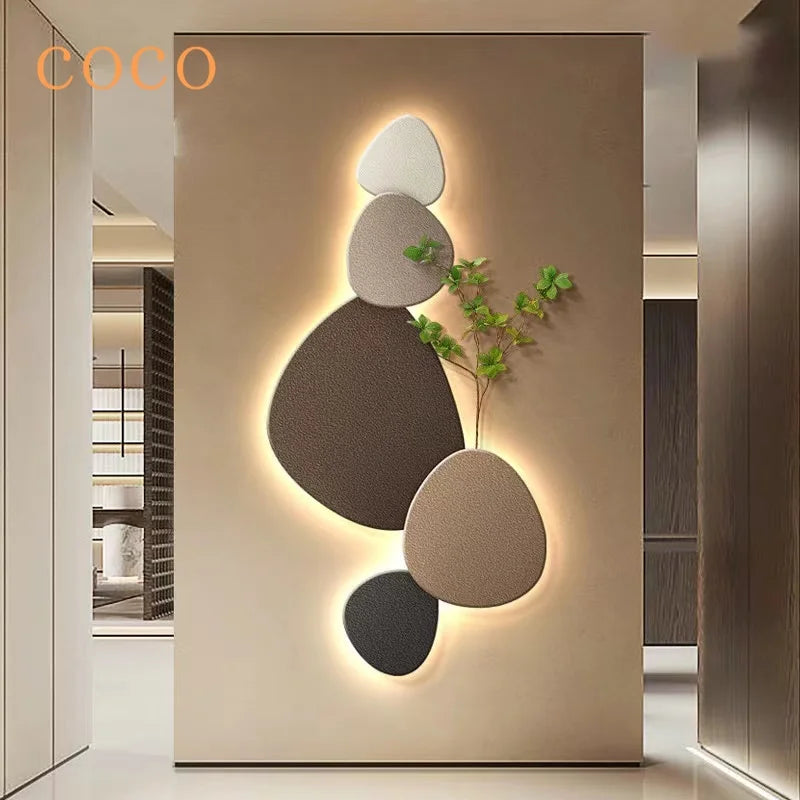 applique murale moderne décorative avec motif plante verte