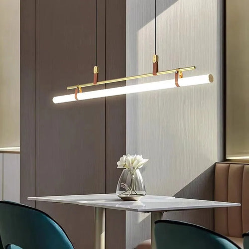 Vintage LED chandelier long lamp for dining room, office or kitchen island - vue 2 sur 11
