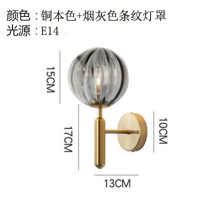 Applique nordique chambre moderne à côté de boule de verre applique murale LED luminaire applique éclairage salle de bain miroir escalier lumière Luminaria - vue 11 sur 14