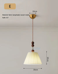 lustre suspendu rétro wabi-sabi en lin pour décoration médiévale