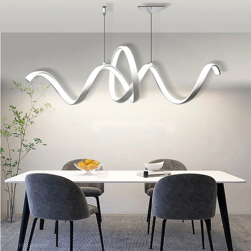 suspension LED en aluminium forme de s décorative - vue 4 sur 6