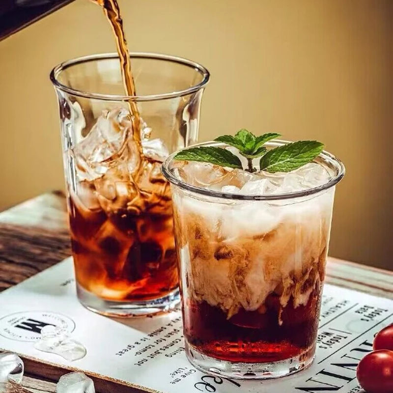 Tasses verre transparent style old fashioned café luxe - vue 2 sur 7