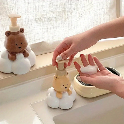 bouteille mousse ours cartoon distributeur savon désinfectant mains portable - vue 3 sur 5