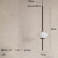 Suspension LED en verre blanc moderne