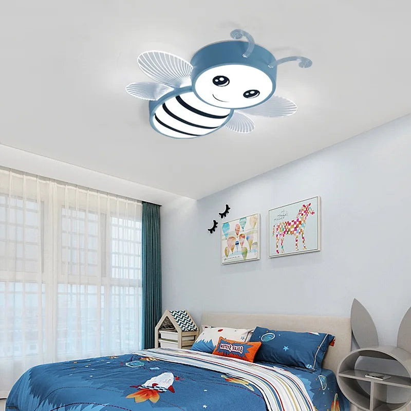 plafonnier led dessin animé petite abeille décoration maternelle moderne - vue 5 sur 9