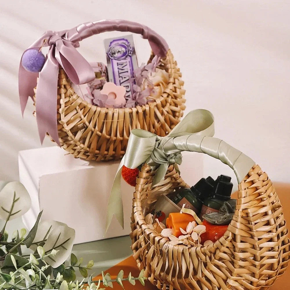 panier en rotin et osier pour fleurs et rangement - vue 7 sur 7