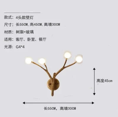 Vintage resin tree branch chandelier for interior decor