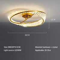 Plafonnier de luxe en cristal led nordique pour décoration intérieure