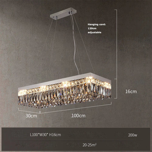 plafonnier led cristal doré chromé intensité variable design moderne - vue 14 sur 18