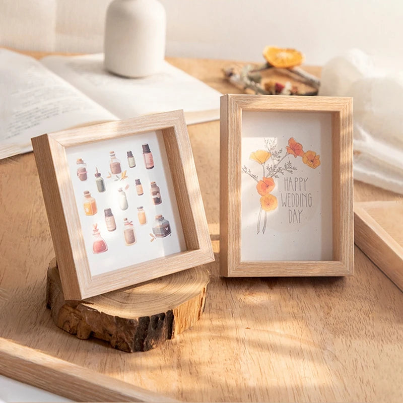 cadre photo vintage en bois massif pour décoration et bureau