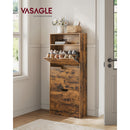 Shoe Cabinet with 3 Hinged Doors, Open Compartment, Adjustable Divider, 14 to 18 Pairs, 24 x 60 x 139 cm, Brown