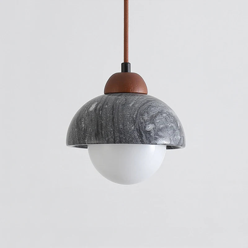 suspension LED en marbre design wabi sabi moderne