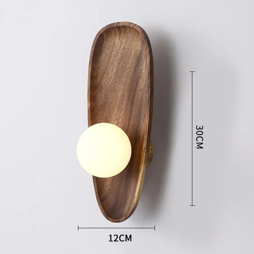 Minimalist Nordic solid wood wall light for interiors