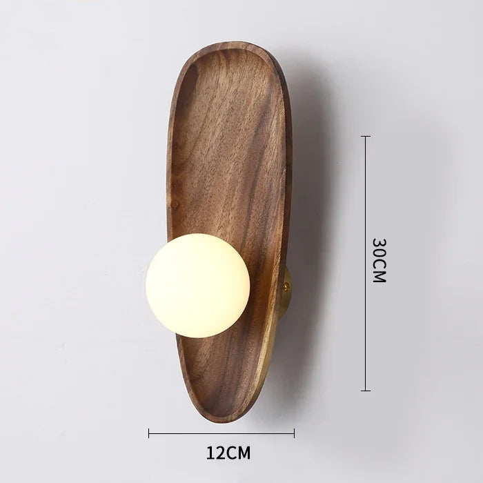 Minimalist Nordic solid wood wall light for interiors