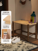 Creative Gourd Stool, French Woven Solid Wood Stool, Household Shoe Changing Stool, Living Room Sofa Side Shelf