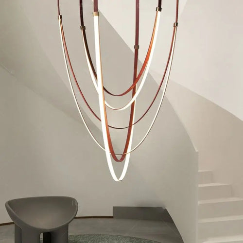 Post-modern minimalist creative strip chandelier for contemporary interiors - vue 2 sur 9
