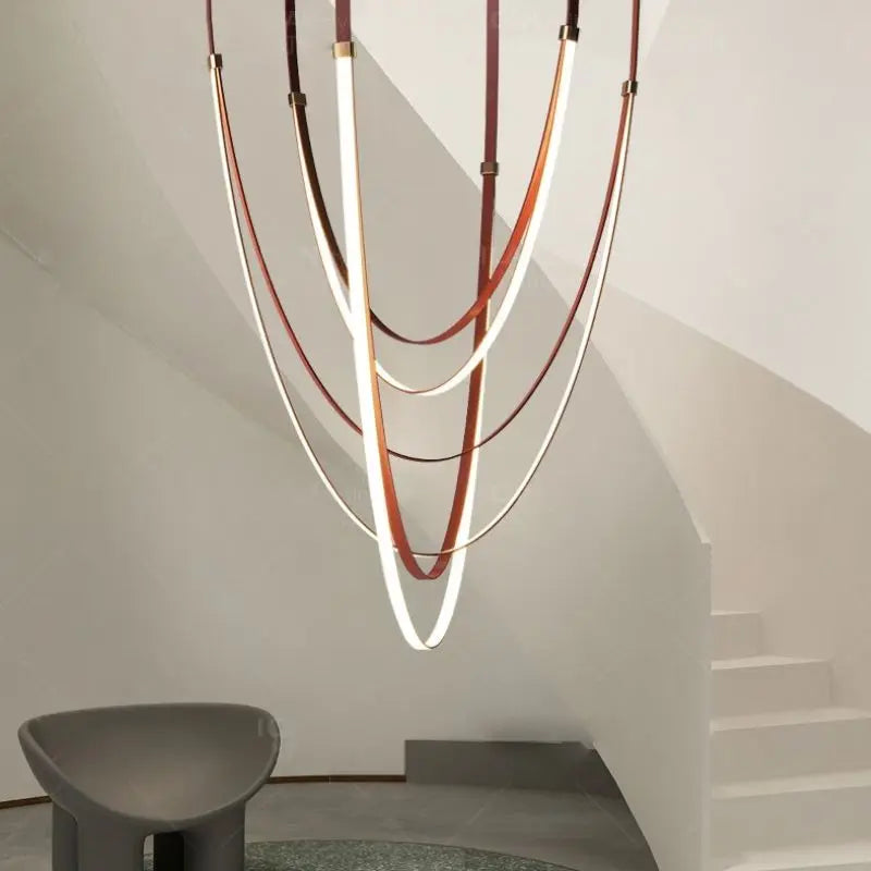 Post-modern minimalist creative strip chandelier for contemporary interiors - vue 2 sur 9