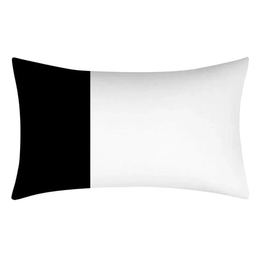 housse de coussin géométrique noir et blanc simple