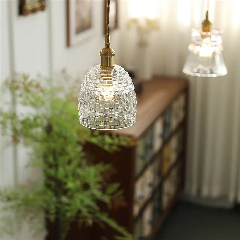 suspension en verre transparent pour éclairage moderne et décoratif - vue 6 sur 9