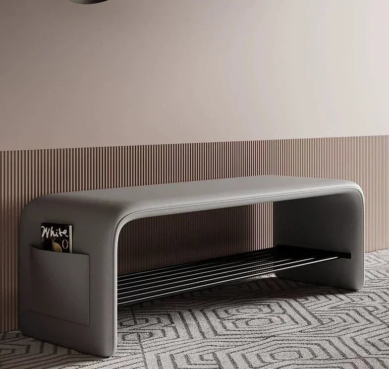 Doorway Shoe-changing Stool, Shoe Cabinet Storage, Two-purpose All-in-one Stool, Bedroom Simple Bedside Bench for Sitting - vue 6 sur 10