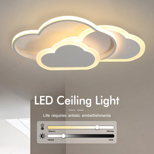 plafonnier led ultra fin avec nuages créatifs éclairage intelligent