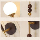 Applique murale Vintage en bois et verre