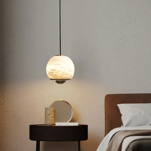 High end Nordic postmodern design bedside lamp, Spanish marble entrance balcony small pendant lamp, industrial style restaurant - vue 3 sur 7