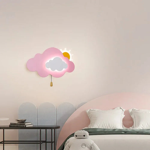 Modern minimalist cloud wall lamp for children's bedside - vue 3 sur 9