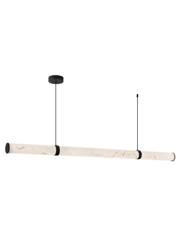 Modern Minimalist All Copper Light Luxury Resin Dining Table Island, High-end Long Strip Straight Line Lighting Decorative Lamp - vue 6 sur 12