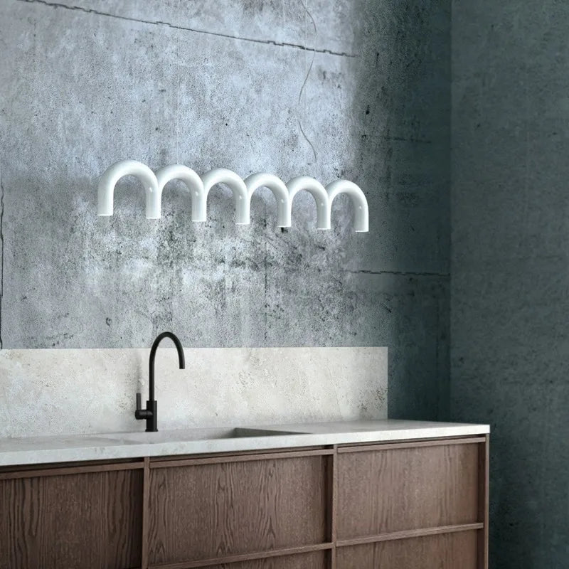 Minimalist u-shaped industrial chandelier for interior decor - vue 4 sur 14