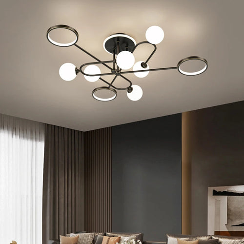 lustre led moderne en verre suspendu pour