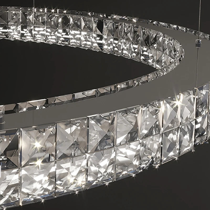 lustre en cristal design simple décoratif de luxe nouvelle collection - vue 7 sur 14