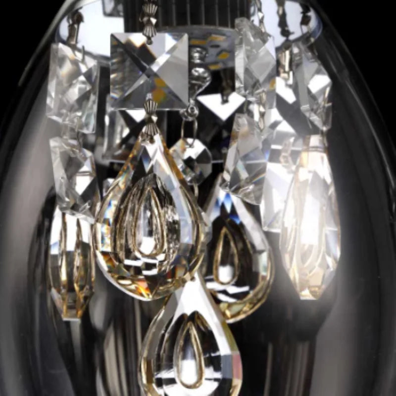 suspension moderne en cristal avec abat-jour en verre pour éclairage décoratif - vue 5 sur 5