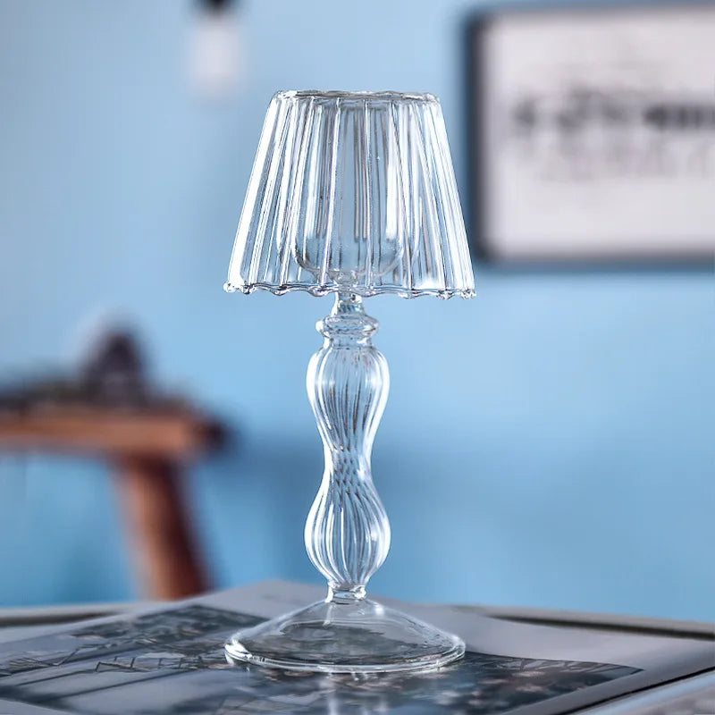 lampe de bureau en verre style européen bougeoir créatif pour mariage décoratif - vue 7 sur 8