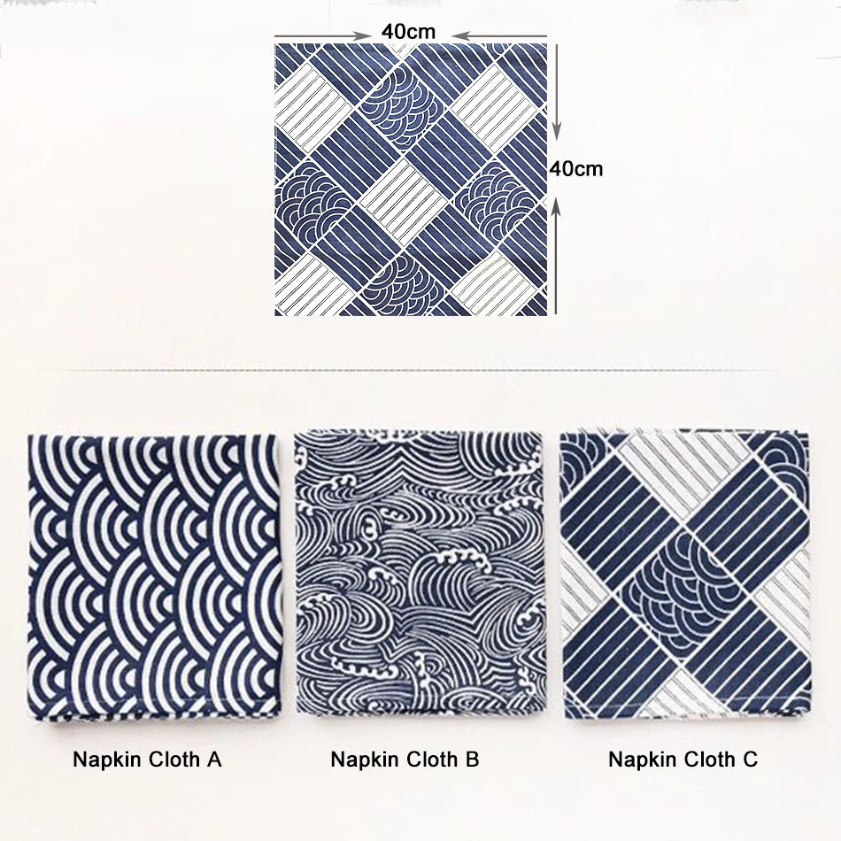 Serviette de table style japonais lot 4 motifs - vue 7 sur 9
