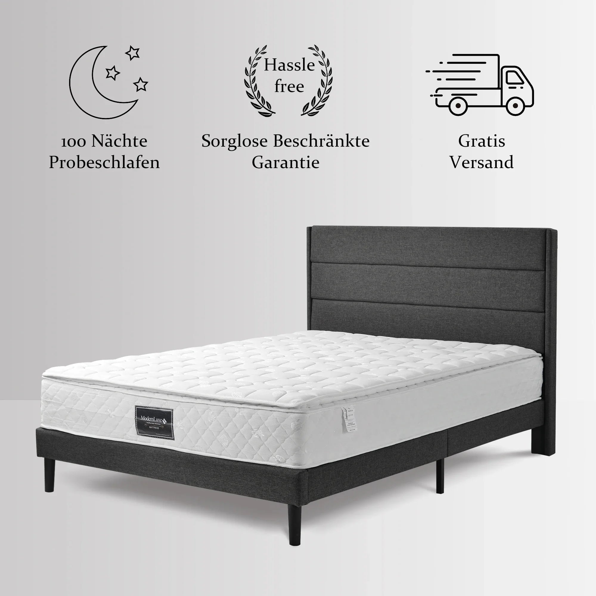Pocket Spring Mattress, 7-Zone Cold Foam, 90/140/160 x 200 cm, Oeko-Tex Certified, Quilted Microfiber Cover, H3 Firmness, 25 cm - vue 3 sur 6