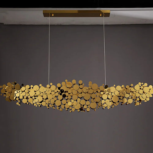 lustre moderne en acier inoxydable chromé pour intérieur