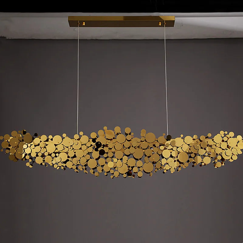 lustre moderne en acier inoxydable chromé pour intérieur - vue 3 sur 10