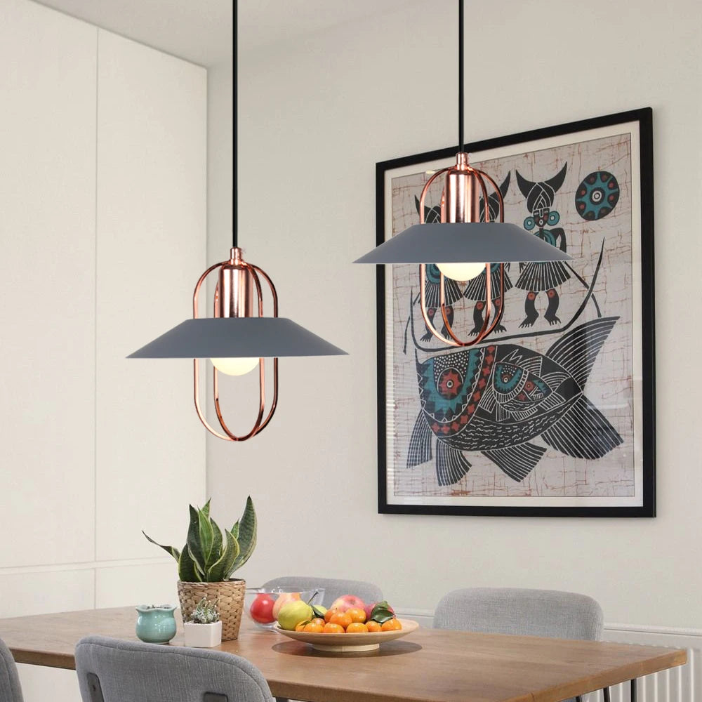 suspension nordique moderne en aluminium décor vintage éclairage led