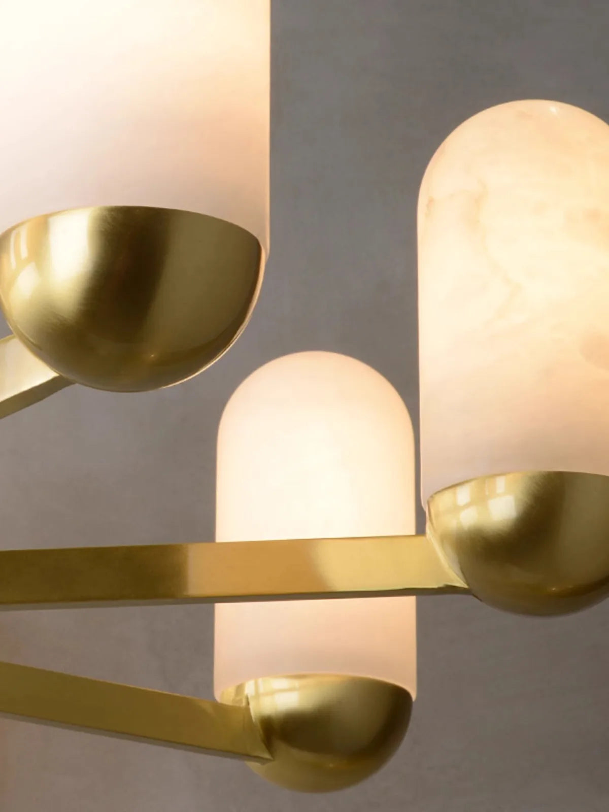 Lustre design LED marbre espagnol cuivre décoratif maison - vue 7 sur 11